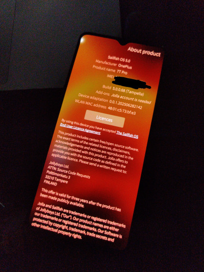 Sailfish OS na OnePlus 7T (nie Pro, klasické 7T)