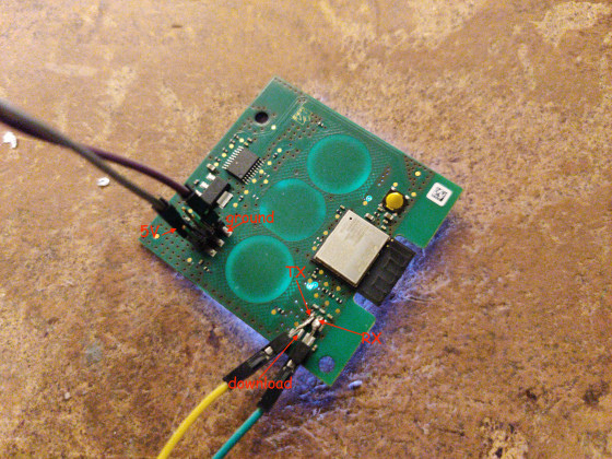 handy pinout if you pull the smart board out and don't want to pull the whole switch off of the wall with it<br /><br />don't forget to short the download pin to ground, otherwise you will never get the ESP32 in flash mode