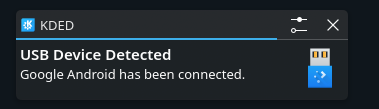 A new USB Device was recognized on the Computer!